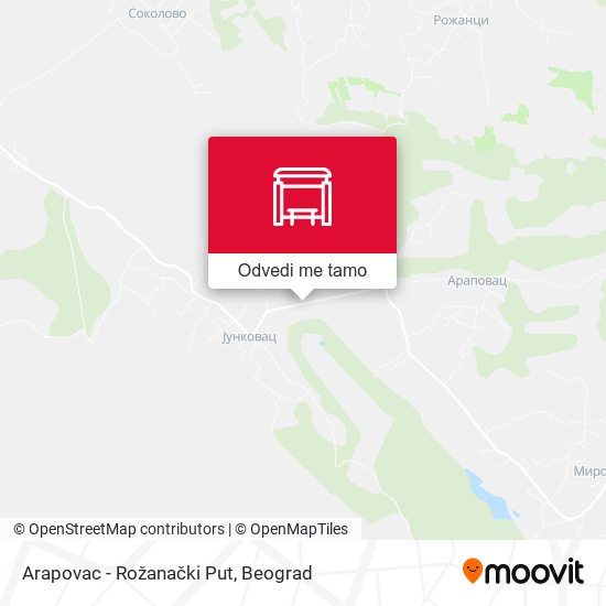 Arapovac - Rožanački Put mapa