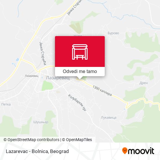 Lazarevac - Bolnica mapa