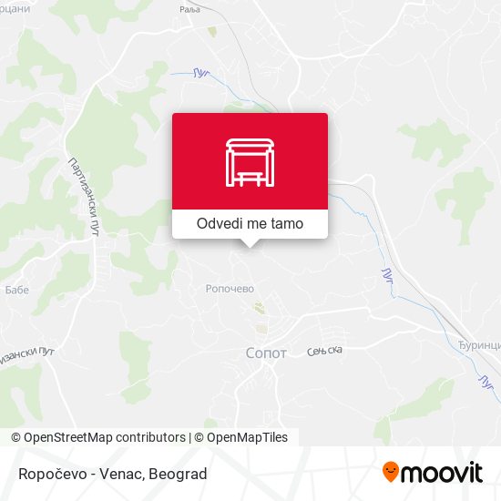 Ropočevo - Venac mapa