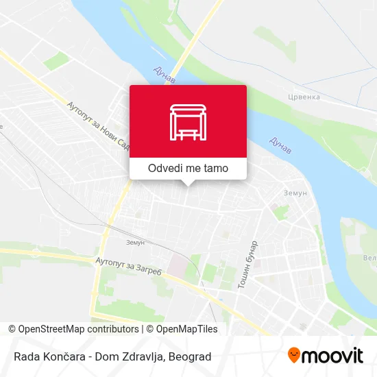 Rada Končara - Dom Zdravlja mapa