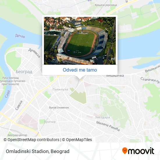 Omladinski Stadion mapa