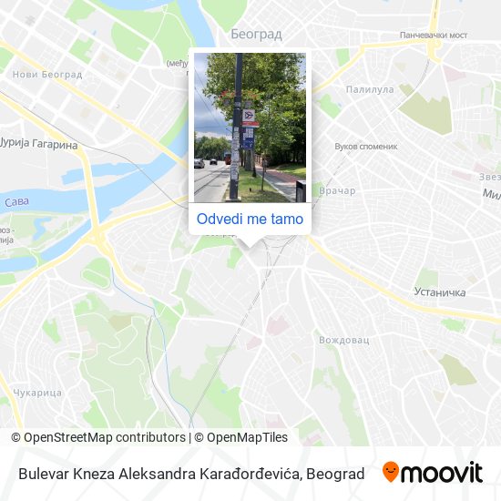 Bulevar Kneza Aleksandra Karađorđevića mapa