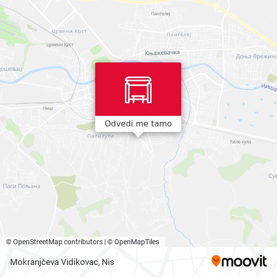 Mokranjčeva Vidikovac mapa