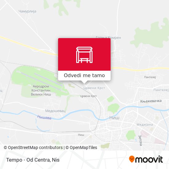 Tempo - Od Centra mapa