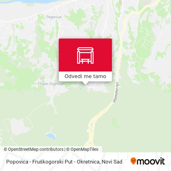 Popovica - Fruškogorski Put - Okretnica mapa