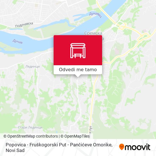 Popovica - Fruškogorski Put - Pančićeve Omorike mapa
