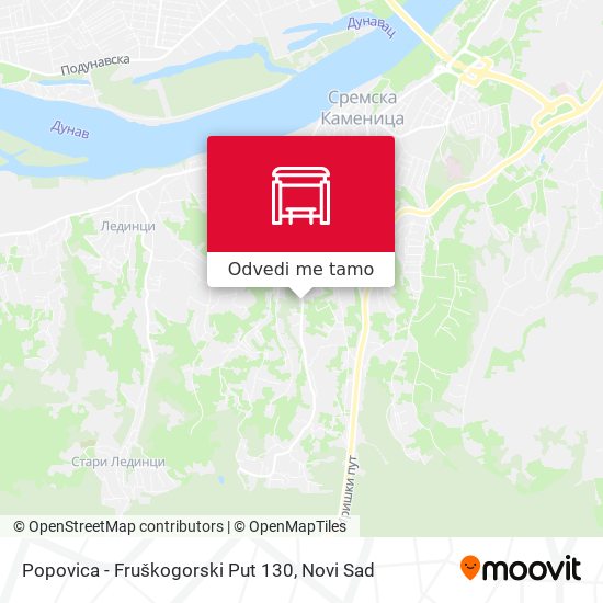 Popovica - Fruškogorski Put 130 mapa