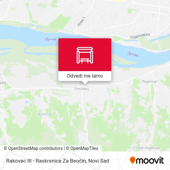 Rakovac III - Raskrsnica Za Beočin mapa