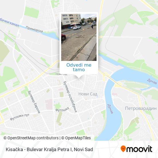 Kisačka - Bulevar Kralja Petra I mapa