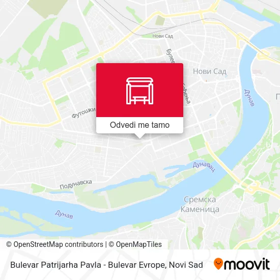 Bulevar Patrijarha Pavla - Bulevar Evrope mapa