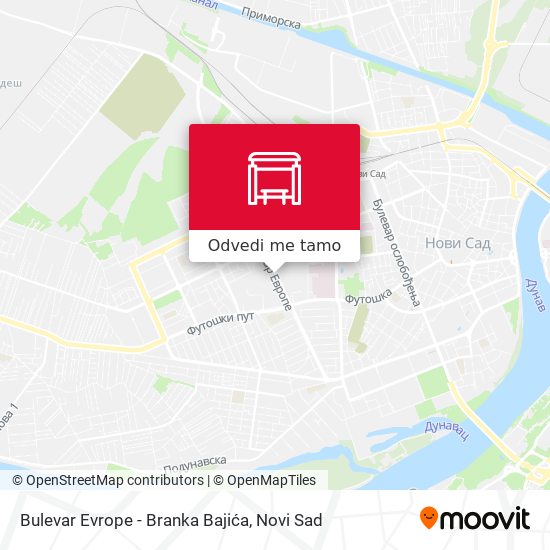 Bulevar Evrope - Branka Bajića mapa