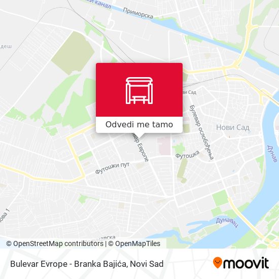 Bulevar Evrope - Branka Bajića mapa