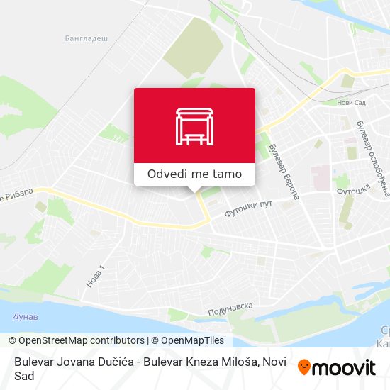 Bulevar Jovana Dučića - Bulevar Kneza Miloša mapa