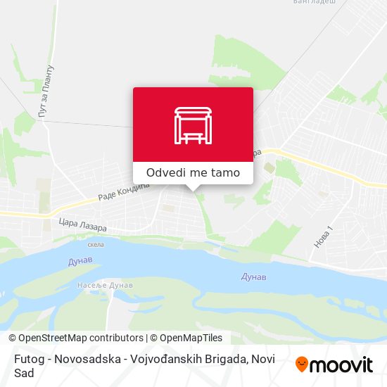 Futog - Novosadska - Vojvođanskih Brigada mapa