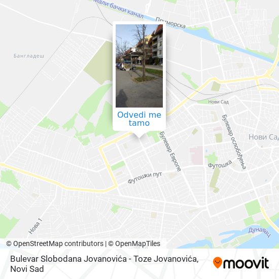 Bulevar Slobodana Jovanovića - Toze Jovanovića mapa