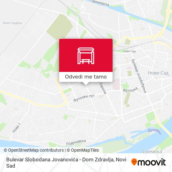 Bulevar Slobodana Jovanovića - Dom Zdravlja mapa