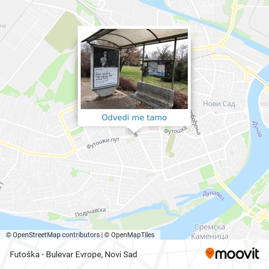 Futoška - Bulevar Evrope mapa