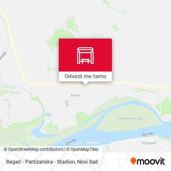 Begeč - Partizanska - Stadion mapa