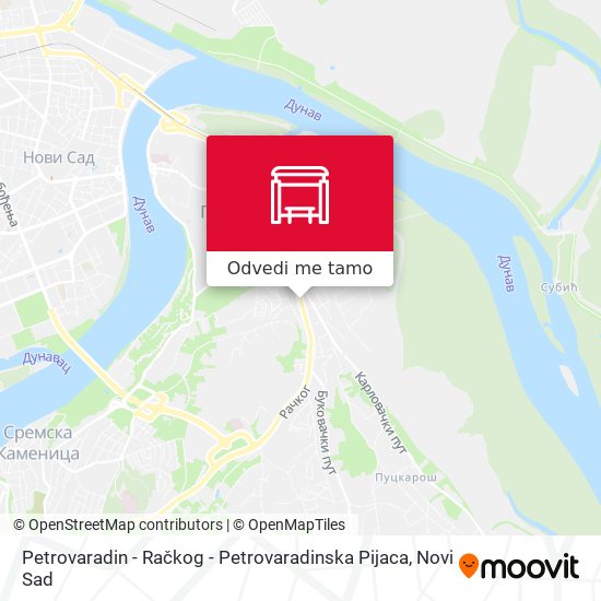 Petrovaradin - Račkog - Petrovaradinska Pijaca mapa