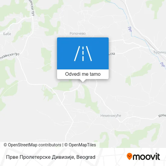 Прве Пролетерске Дивизије mapa