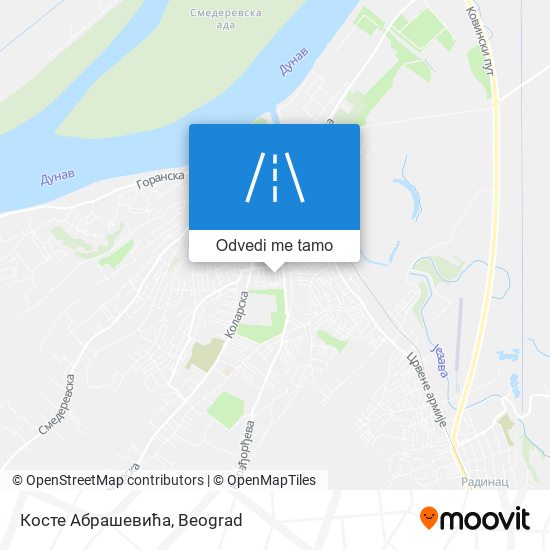 Косте Абрашевића mapa