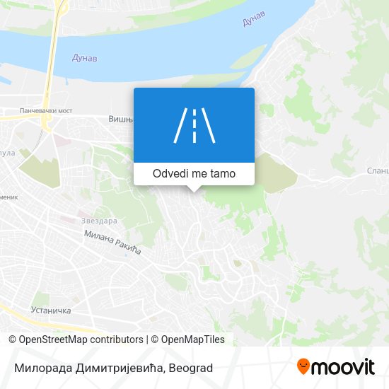 Милорада Димитријевића mapa