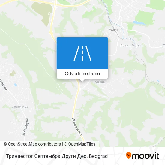 Тринаестог Септембра Други Део mapa