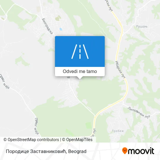 Породице Заставниковић mapa