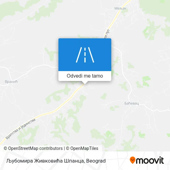 Љубомира Живковића Шпанца mapa