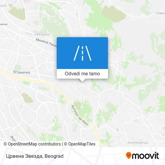 Црвена Звезда mapa