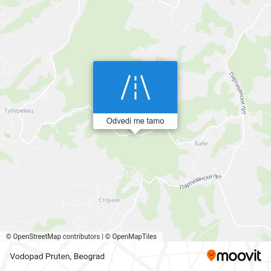 Vodopad Pruten mapa