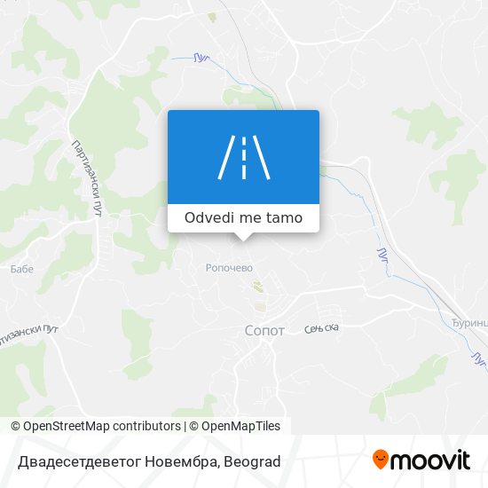 Двадесетдеветог Новембра mapa