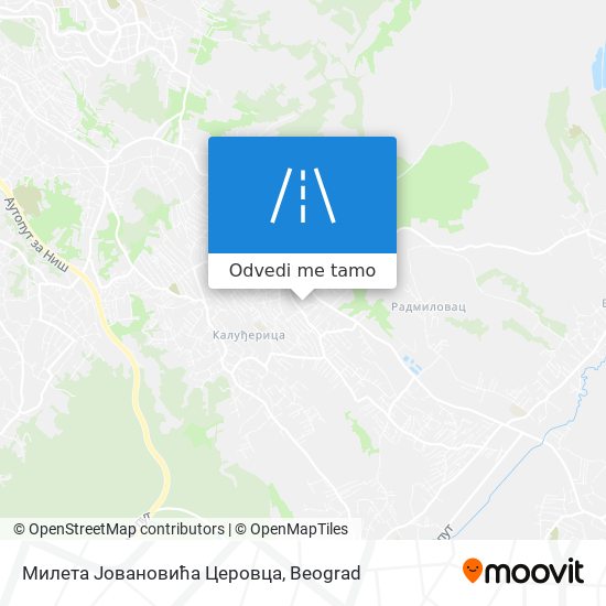 Милета Јовановића Церовца mapa