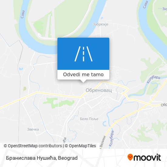 Бранислава Нушића mapa