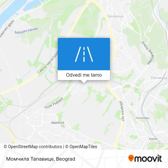 Момчила Тапавице mapa