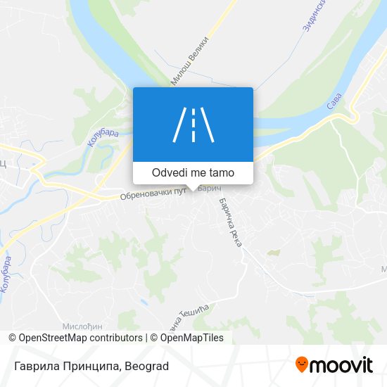 Гаврила Принципа mapa