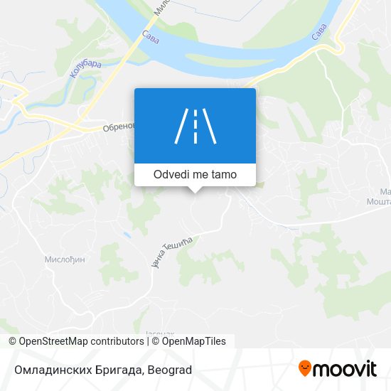 Омладинских Бригада mapa