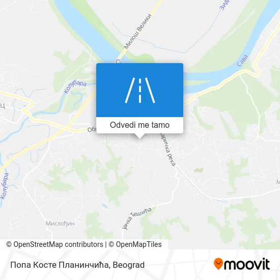 Попа Косте Планинчића mapa
