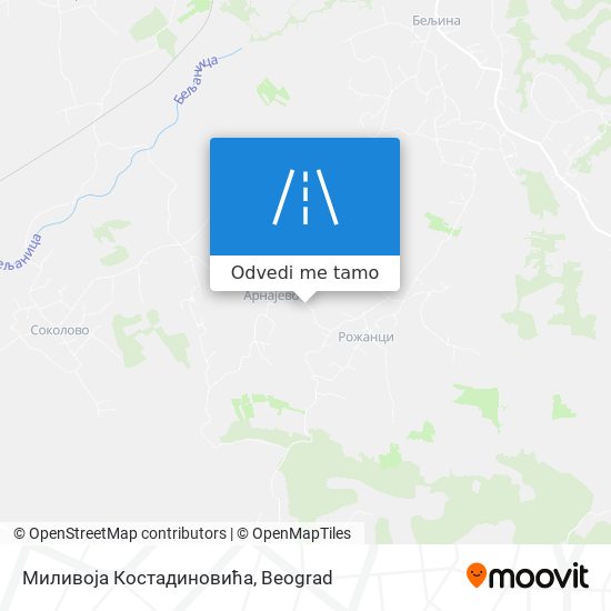 Миливоја Костадиновића mapa