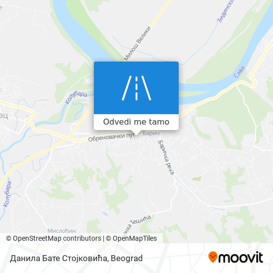 Данила Бате Стојковића mapa