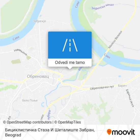 Бициклистичка Стаза И Шеталиште Забран mapa