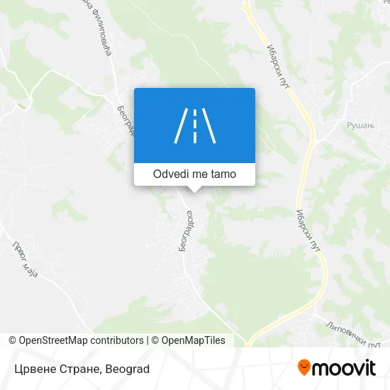 Црвене Стране mapa