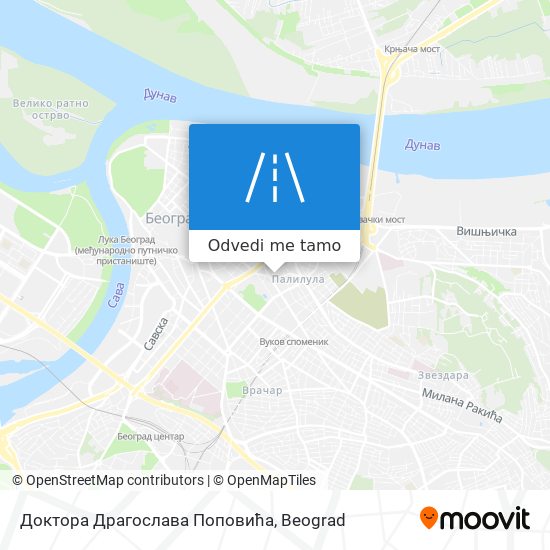 Доктора Драгослава Поповића mapa