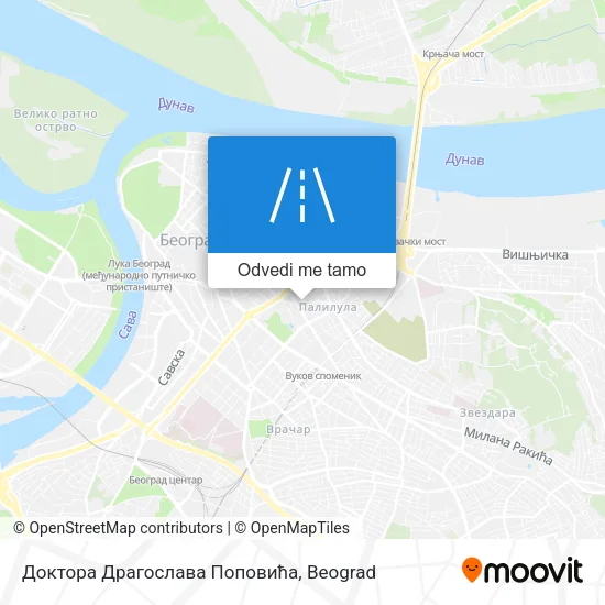 Доктора Драгослава Поповића mapa