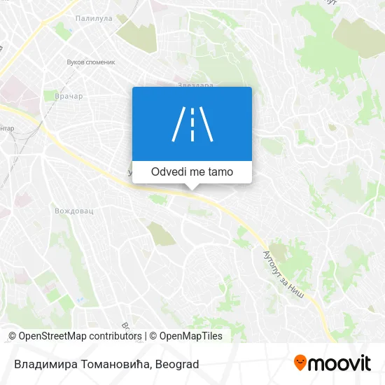 Владимира Томановића mapa