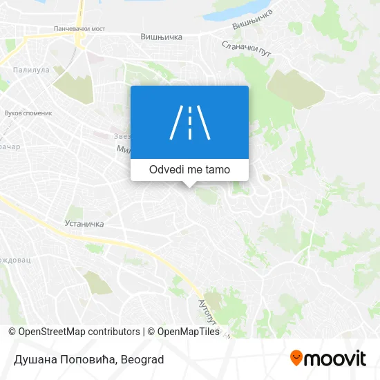 Душана Поповића mapa