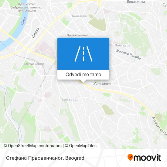 Стефана Првовенчаног mapa