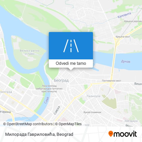 Милорада Гавриловића mapa