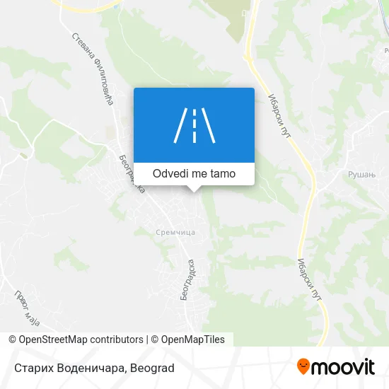 Старих Воденичара mapa
