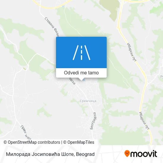Милорада Јосиповића Шоте mapa